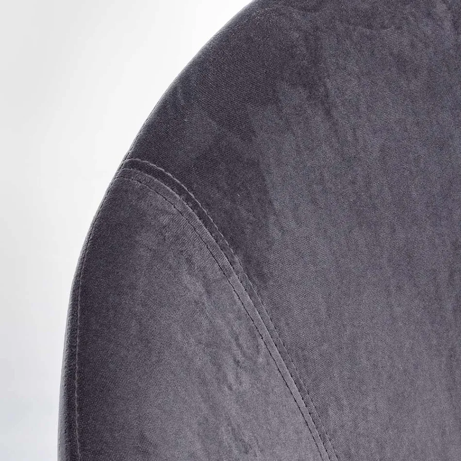 Poltrona a Dondolo Imbottita Effetto Velluto Design Scandinavo - Pippy Viadurini