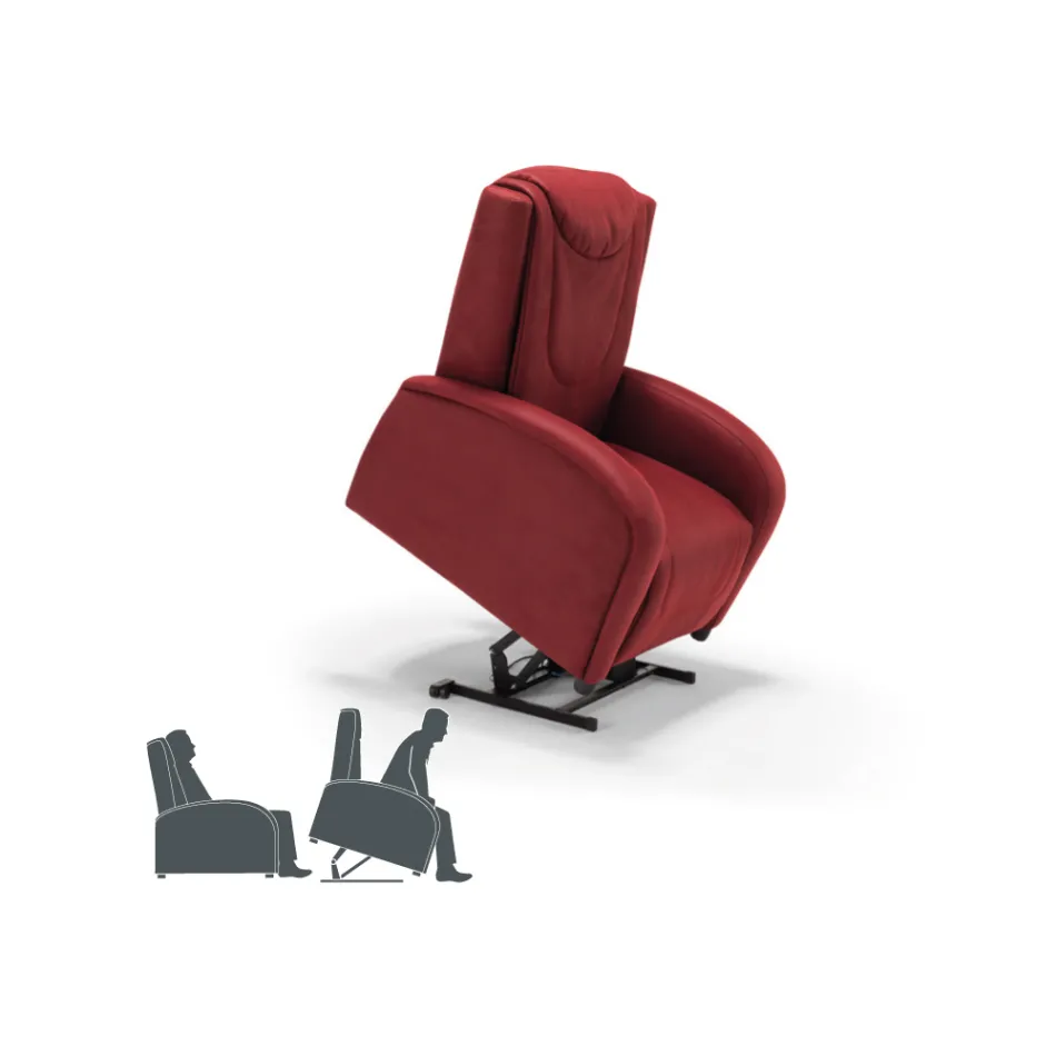 Poltrona alzapersona 2 motori con massaggio shiatsu made in Italy Bria Viadurini