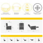 Poltrona Alzapersona con Funzioni Lift, Relax e Bed Made in Italy - Talita Viadurini