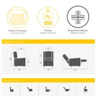 Poltrona Alzapersona con Seduta Extralarge in Tessuto Made in Italy - Margaret Viadurini