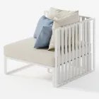 Poltrona Angolare Destra da Esterno in Alluminio e Cinghie Made in Italy - Juliediv Viadurini