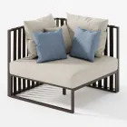 Poltrona Angolare Destra da Esterno in Alluminio e Cinghie Made in Italy - Juliediv Viadurini