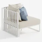 Poltrona Angolare Sinistra da Esterno in Alluminio e Cinghie Made in Italy - Juliediv Viadurini