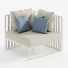 Poltrona Angolare Sinistra da Esterno in Alluminio e Cinghie Made in Italy - Juliediv Viadurini