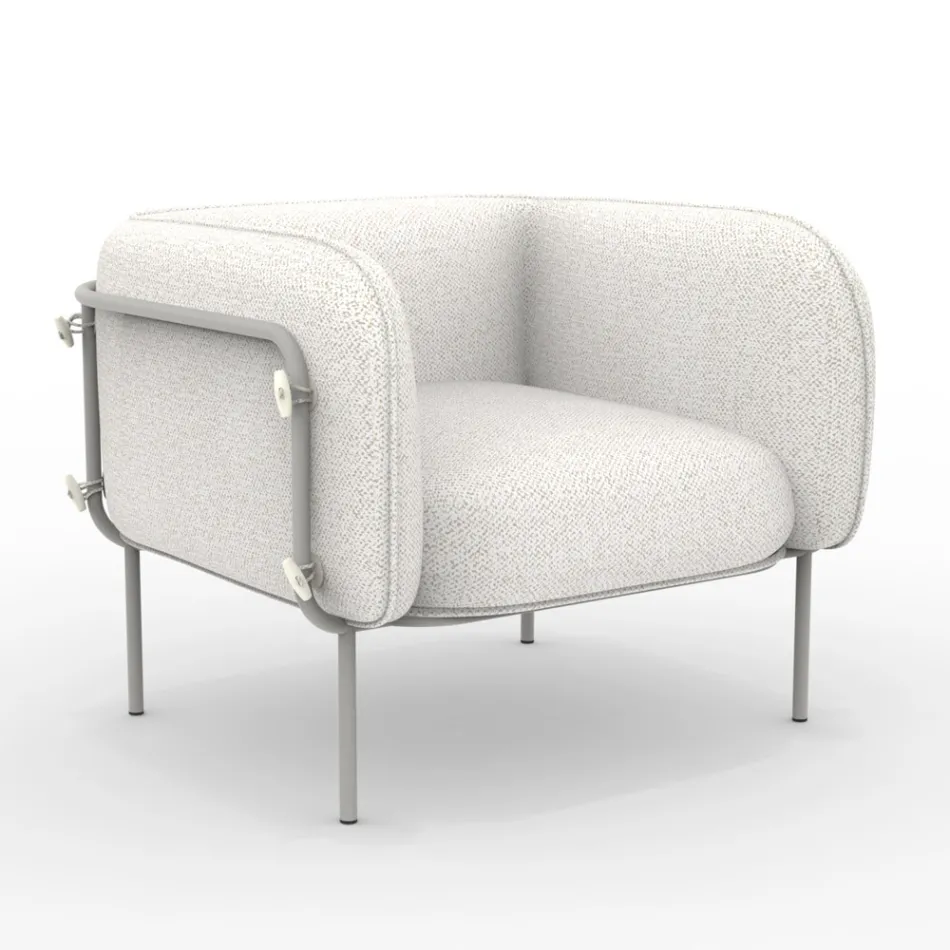 Poltrona Bassa da Esterno con Seduta Imbottita Made in Italy - Fioriera Viadurini