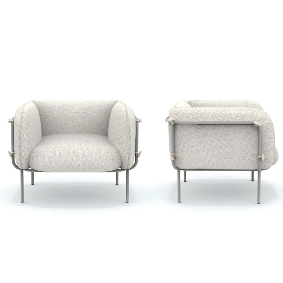 Poltrona Bassa da Esterno con Seduta Imbottita Made in Italy - Fioriera Viadurini