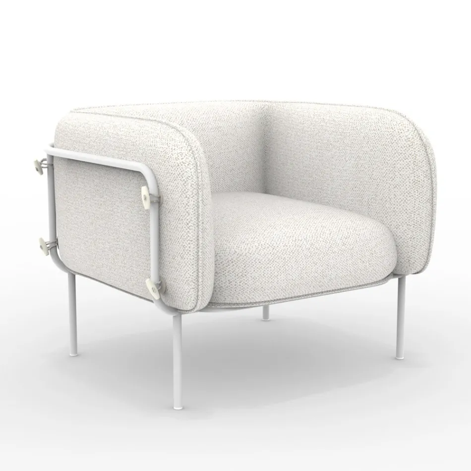 Poltrona Bassa da Esterno con Seduta Imbottita Made in Italy - Fioriera Viadurini