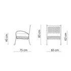 Poltrona Bassa da Giardino in Acciaio Zincato con Braccioli Made in Italy - Selvaggia Viadurini