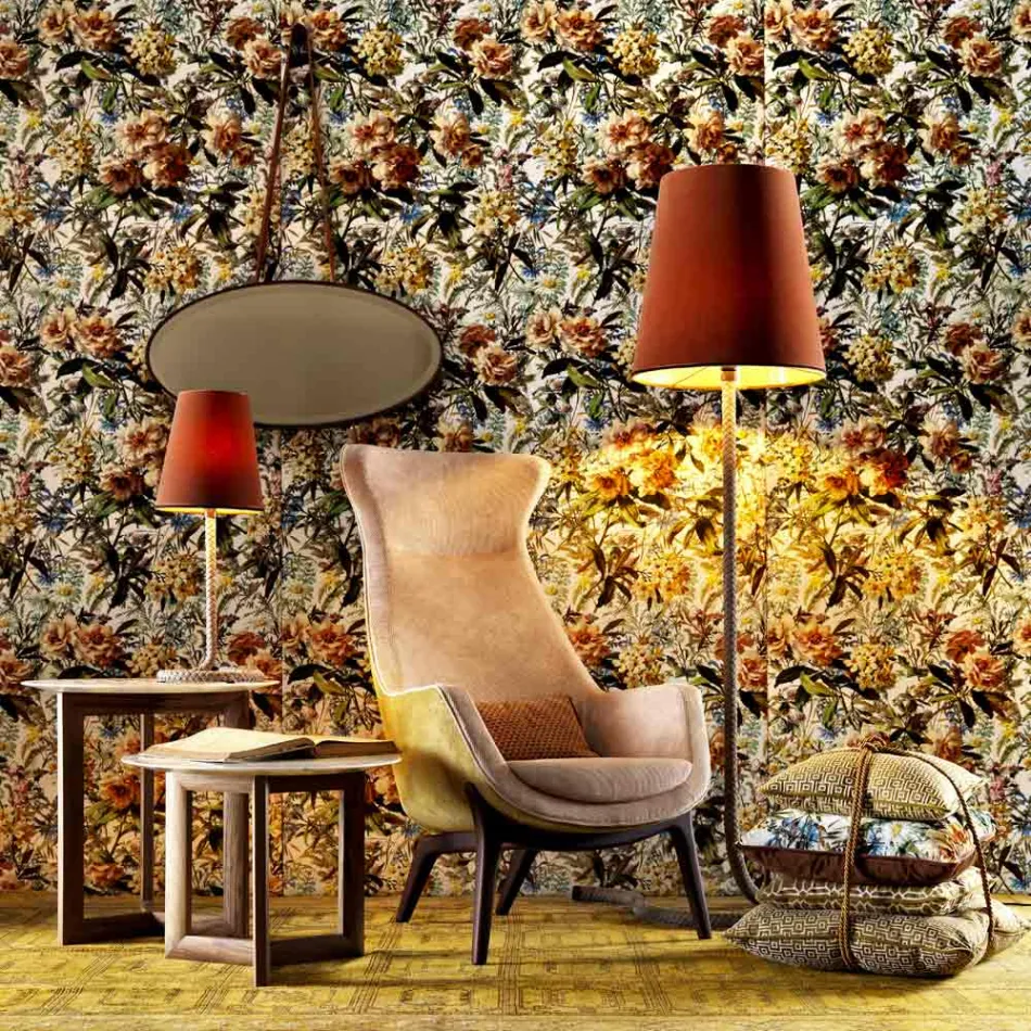 Poltrona bergére in tessuto di design Grilli Wilde made in Italy Viadurini