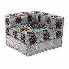 Poltrona Chaise Longue di Design Etnico in Cotone Patchwork, per Salotto – Fibra Viadurini