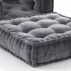 Poltrona Chaise Longue di Design etnico in Velluto Grigio o Blu Bianco – Fibra Viadurini