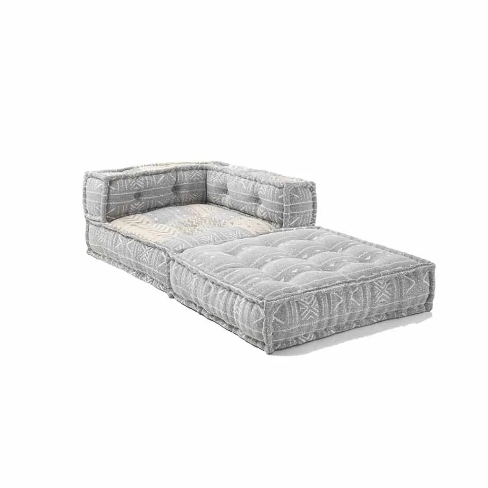 Poltrona Chaise Longue in Cotone Patchwork da Salotto di Design etnico – Fibra Viadurini