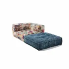 Poltrona Chaise Longue in Cotone Patchwork da Salotto di Design etnico – Fibra Viadurini
