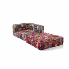 Poltrona Chaise Longue in Cotone Patchwork da Salotto di Design etnico – Fibra Viadurini