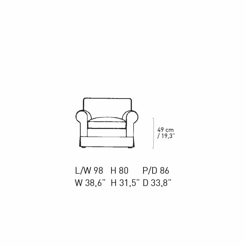 Poltrona Classica da Salotto Rivestita in Tessuto Made in Italy - Andromeda Viadurini