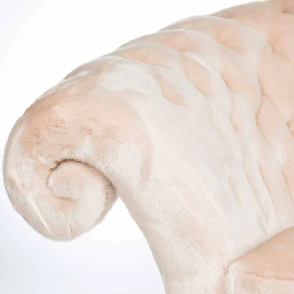 Poltrona classica in ecopelliccia lavorata capitonnè Balma Viadurini