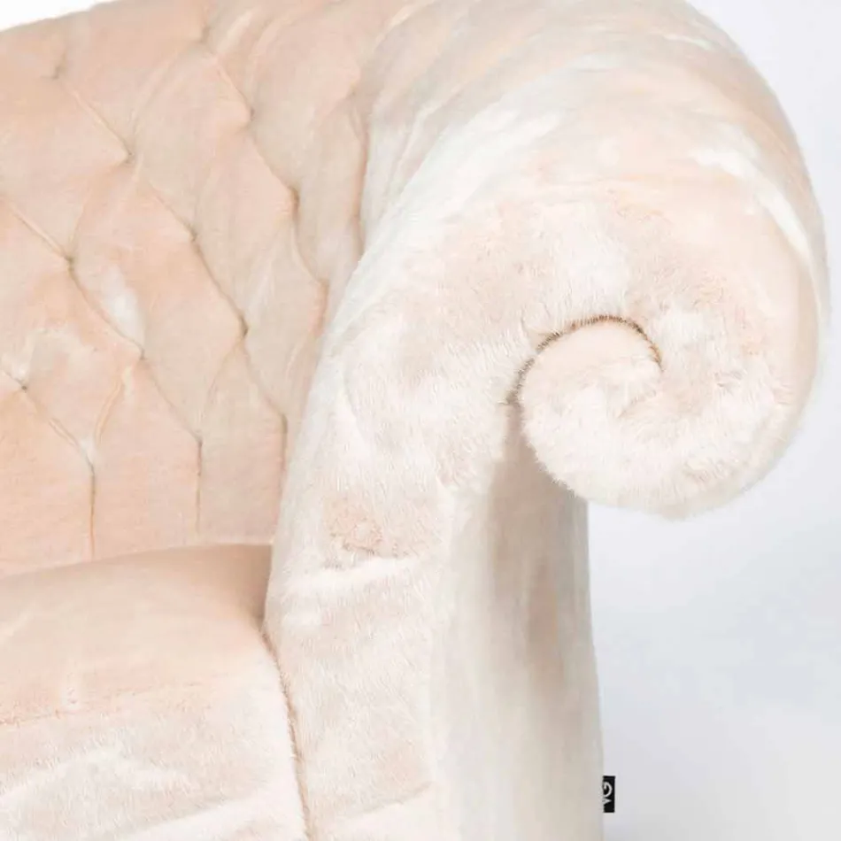 Poltrona classica in ecopelliccia lavorata capitonnè Balma Viadurini
