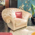 Poltrona classica in ecopelliccia lavorata capitonnè Balma Viadurini