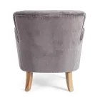 Poltrona Classica in Legno e Seduta Imbottita in Cotone Trapuntato - Monny Viadurini