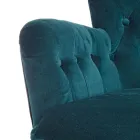 Poltrona Classica in Legno e Seduta Imbottita in Cotone Trapuntato - Monny Viadurini