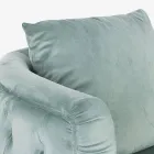 Poltrona Classica in Legno Imbottita Effetto Velluto Homemotion - Nichy Viadurini