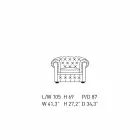 Poltrona Classica Rivestita in Pelle con Piedini in Legno Made in Italy - Idra Viadurini