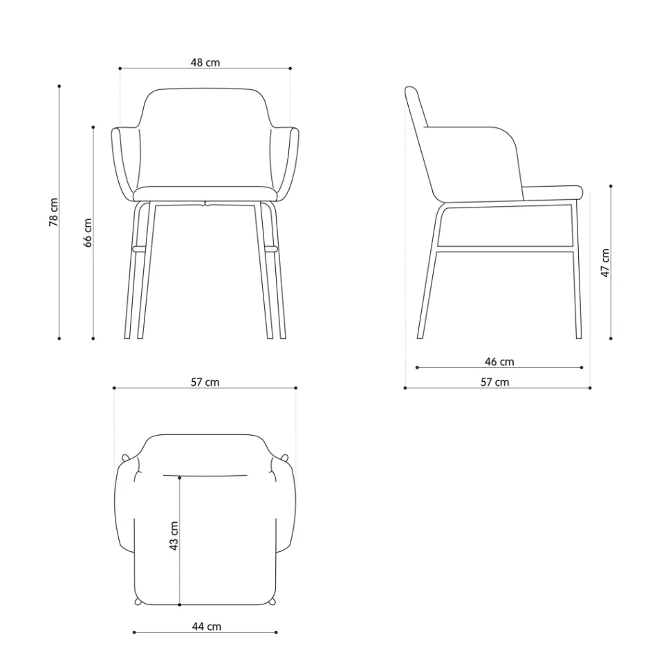 Poltrona Colorata di Alta Qualità in Tessuto e Metallo Made in Italy - Molde Viadurini