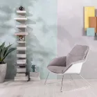 Poltrona con Base in Metallo, Struttura in Polipropilene e Cuscini in Tessuto - Tablet Viadurini