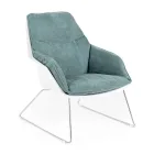 Poltrona con Base in Metallo, Struttura in Polipropilene e Cuscini in Tessuto - Tablet Viadurini