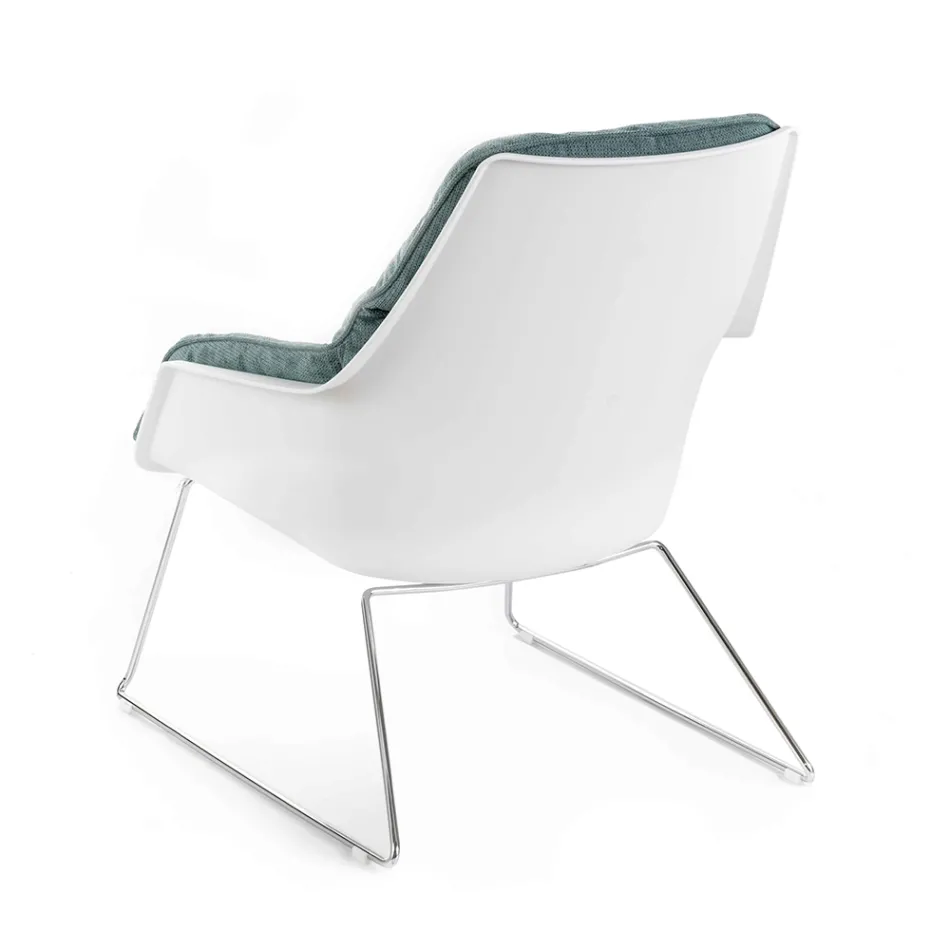 Poltrona con Base in Metallo, Struttura in Polipropilene e Cuscini in Tessuto - Tablet Viadurini