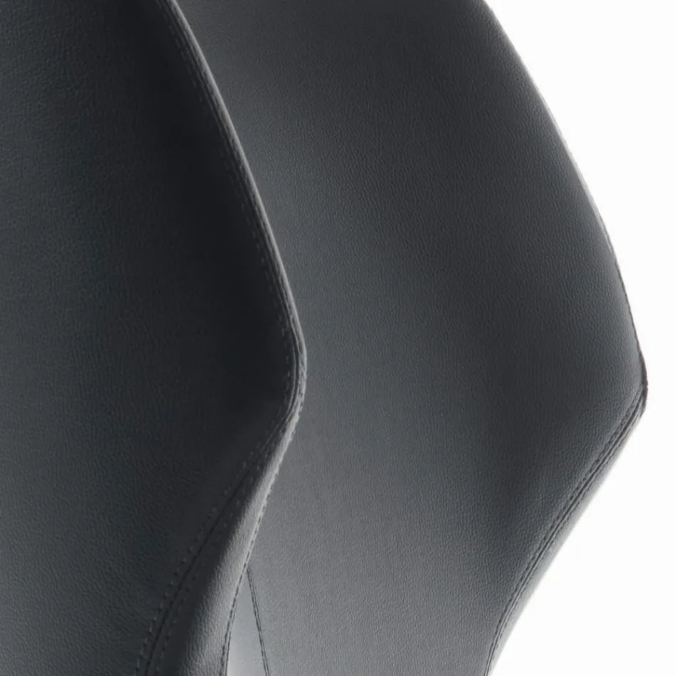 Poltrona con Struttura in Acciaio e Seduta in Ecopelle Grafite Made in Italy - Reggio Viadurini