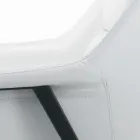 Poltrona con Struttura in Acciaio Nero e Seduta in Ecopelle Made in Italy - Modena Viadurini