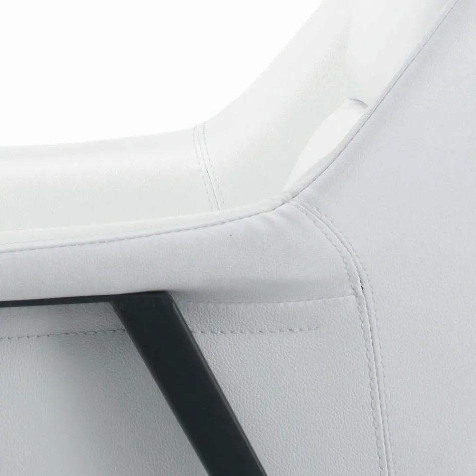 Poltrona con Struttura in Acciaio Nero e Seduta in Ecopelle Made in Italy - Modena Viadurini