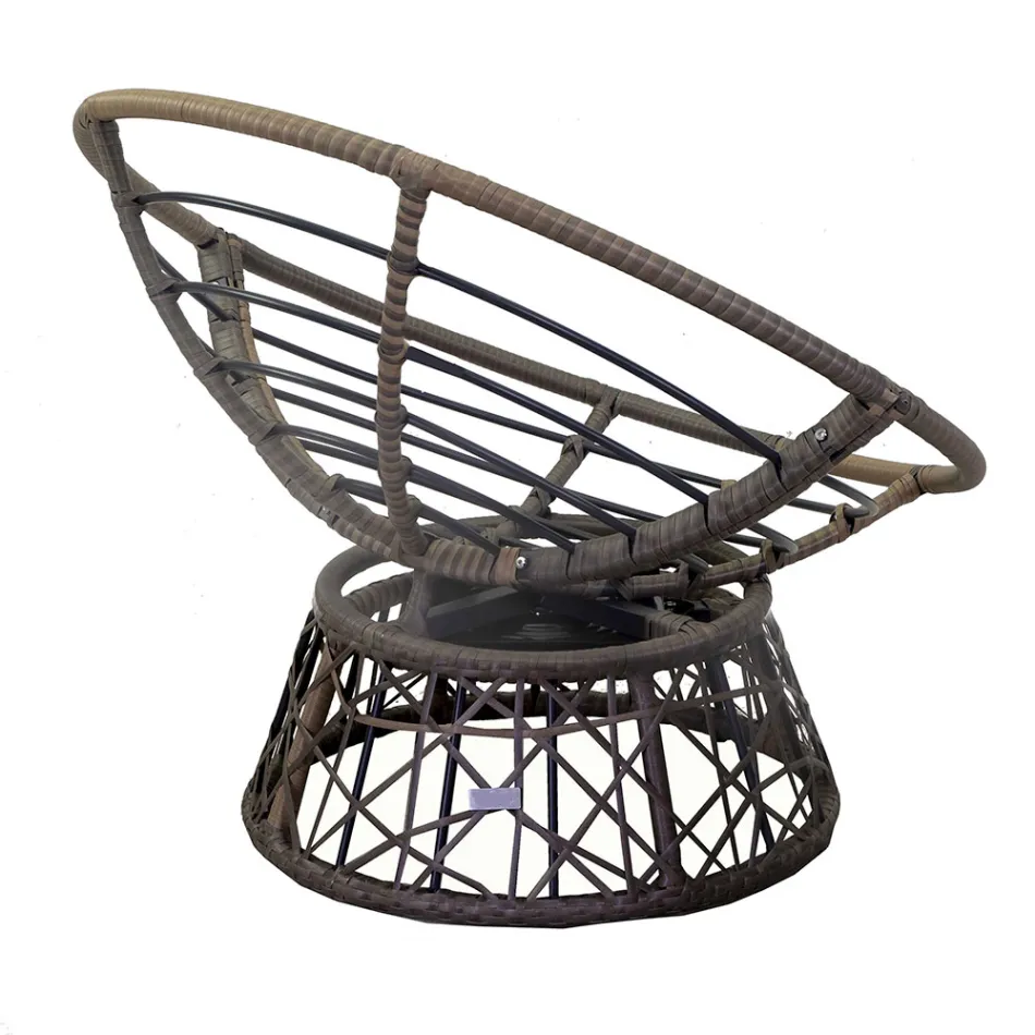 Poltrona con Struttura in Alluminio Ricoperta da Polyrattan e Tavolino - Puntina Viadurini