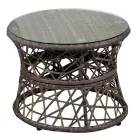 Poltrona con Struttura in Alluminio Ricoperta da Polyrattan e Tavolino - Puntina Viadurini