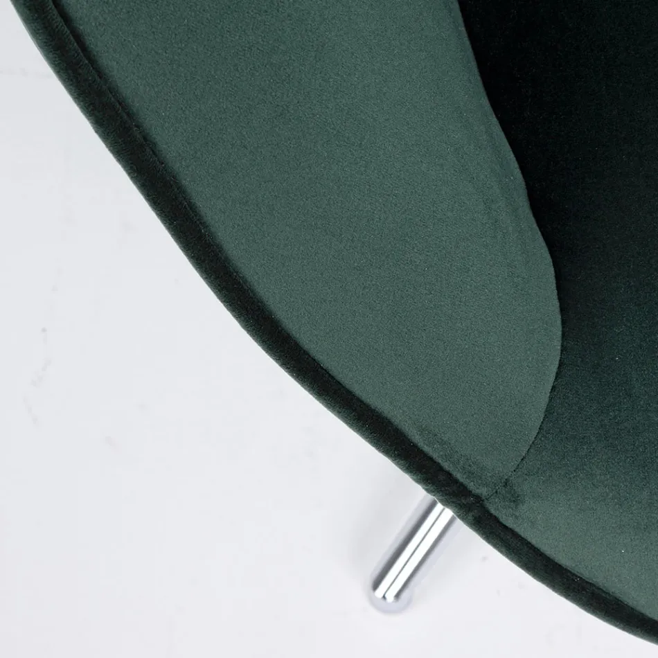 Poltrona con Struttura Regolabile in Acciaio Cromato e Velluto - Giulia Viadurini