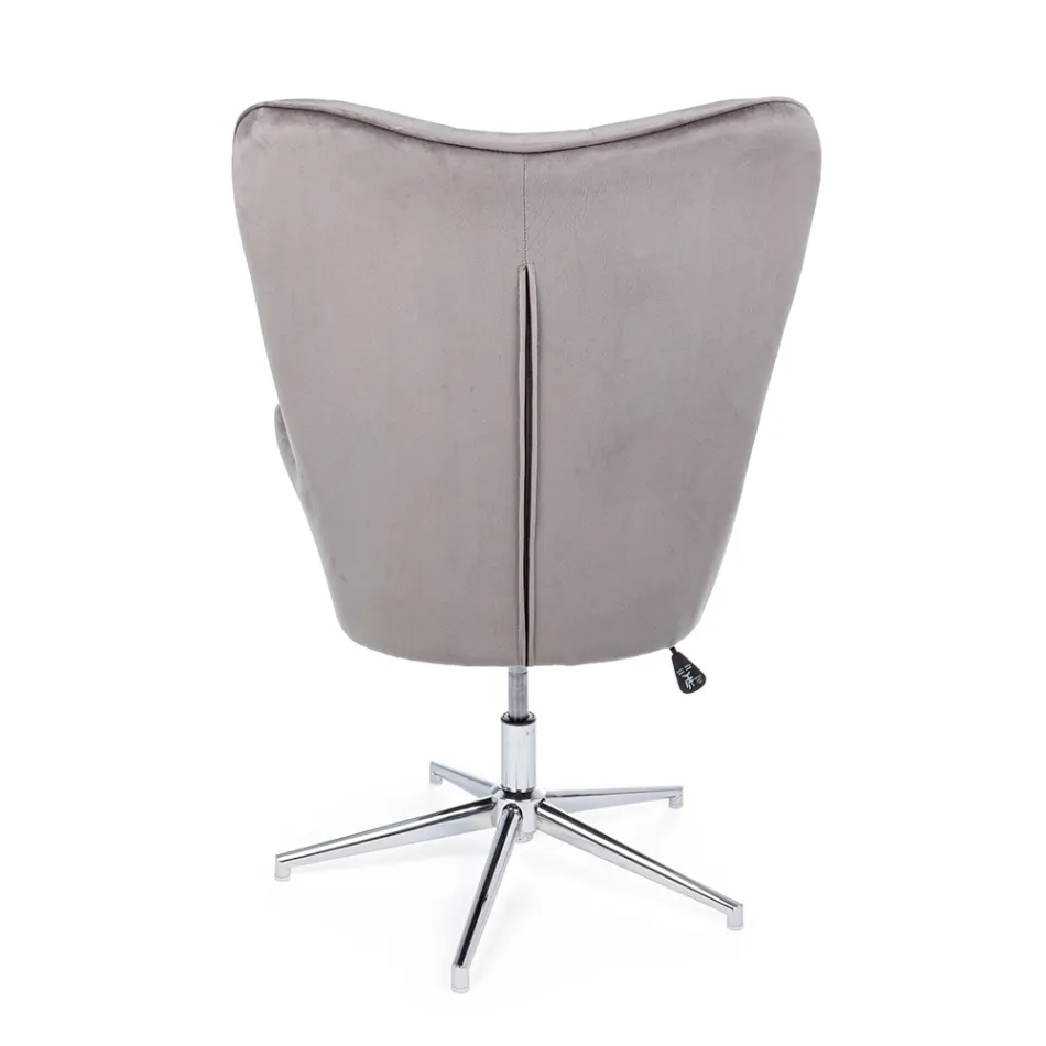 Poltrona con Struttura Regolabile in Acciaio Cromato e Velluto - Giulia Viadurini