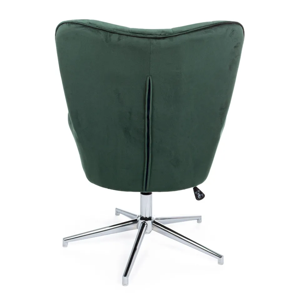 Poltrona con Struttura Regolabile in Acciaio Cromato e Velluto - Giulia Viadurini