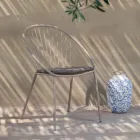 Poltrona da Esterno Impilabile in Acciaio Realizzata in Italia 2 Pezzi – Sansa Viadurini