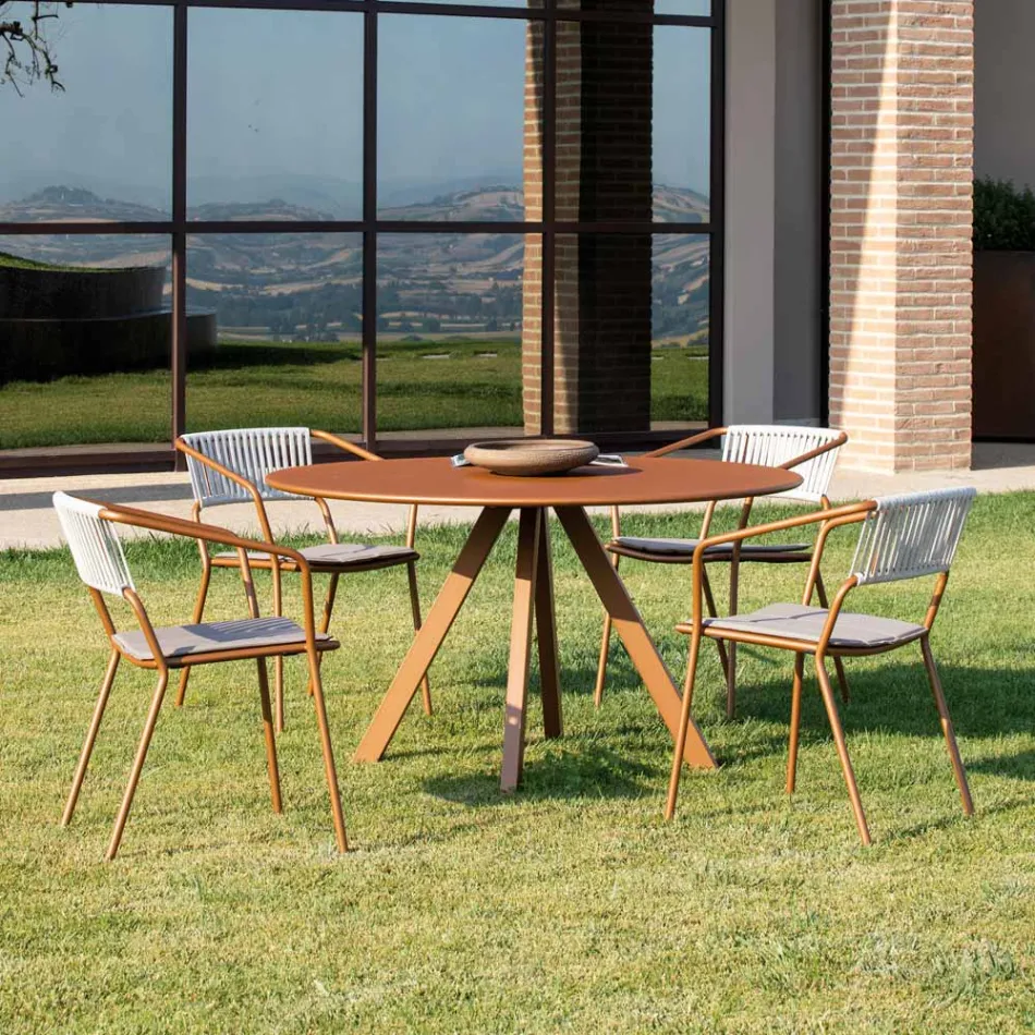 Poltrona da Esterno in Acciaio Zincato Impilabile Made in Italy 2 Pezzi - Vesna Viadurini