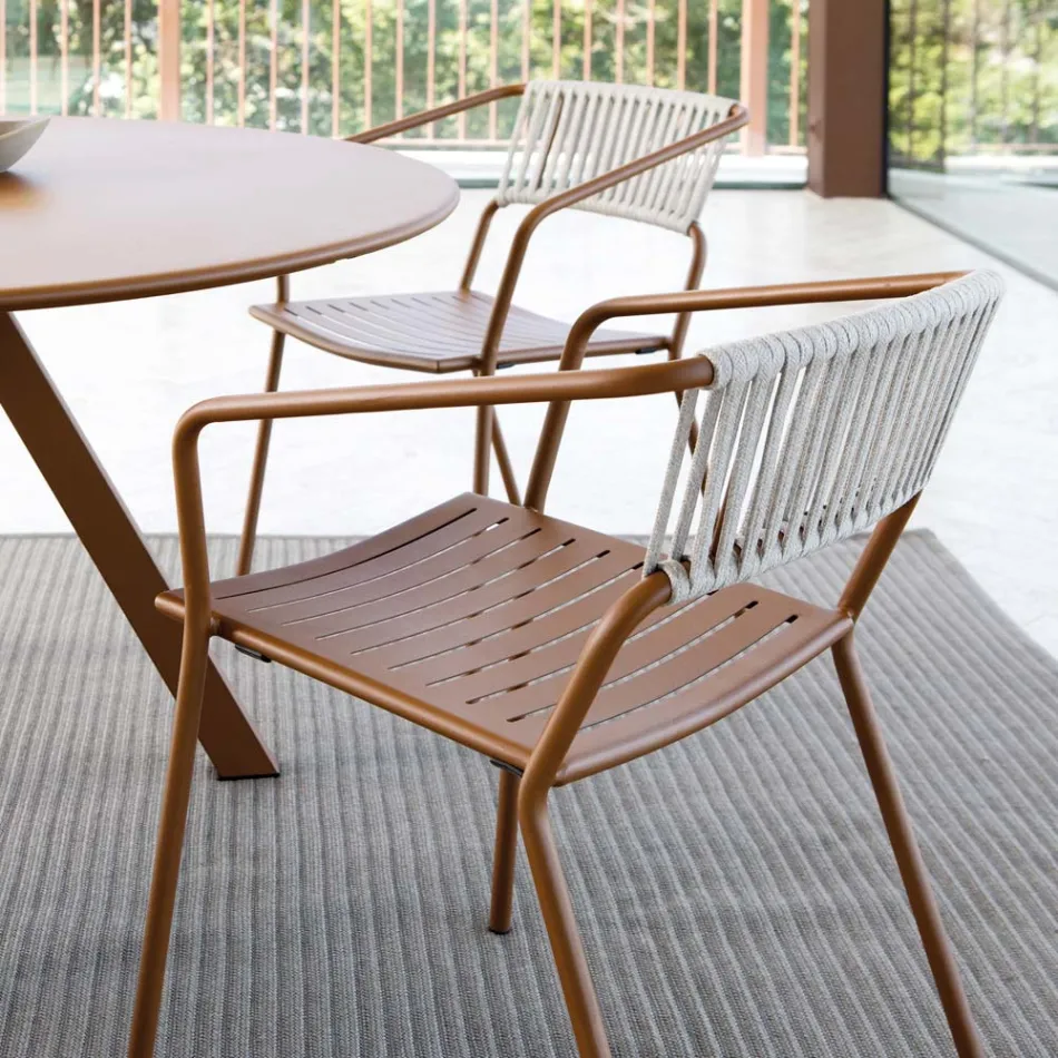 Poltrona da Esterno in Acciaio Zincato Impilabile Made in Italy 2 Pezzi - Vesna Viadurini