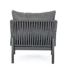 Poltrona da Esterno in Alluminio, Corda e Tessuto Antracite, Homemotion - Shama Viadurini