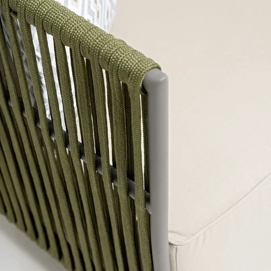 Poltrona da Esterno in Alluminio e Tessuto Intrecciato - Eugene Viadurini