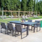 Poltrona da Esterno in Alluminio Verniciato in Corda Nautica e Teak - Chase Viadurini