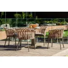 Poltrona da Esterno in Corda, Tessuto e Alluminio - Emma Cross by Varaschin Viadurini