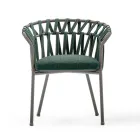 Poltrona da Esterno in Corda, Tessuto e Alluminio - Emma Cross by Varaschin Viadurini