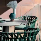 Poltrona da Esterno in Corda, Tessuto e Alluminio - Emma Cross by Varaschin Viadurini