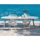 Poltrona da Esterno in Corda, Tessuto e Alluminio - Emma Cross by Varaschin Viadurini