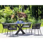 Poltrona da Esterno in Corda, Tessuto e Alluminio - Emma Cross by Varaschin Viadurini