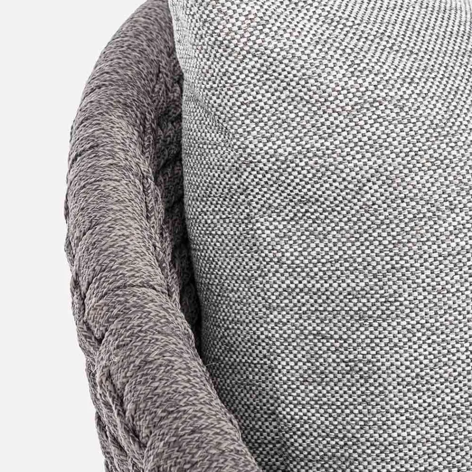 Poltrona da Esterno in Intreccio di Corda e Legno di Teak, Homemotion - Callum Viadurini